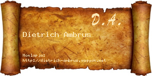 Dietrich Ambrus névjegykártya